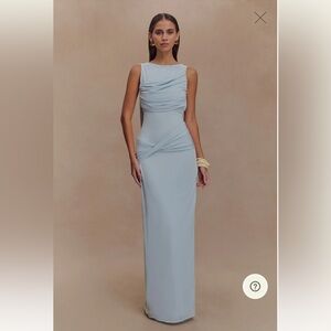 Meshki Light Blue Draped Maxi Dress